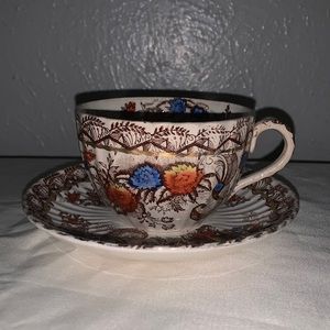Antique Late 1800’s Tea Cup & Saucer DM & Sons “Kent”FloralPattern